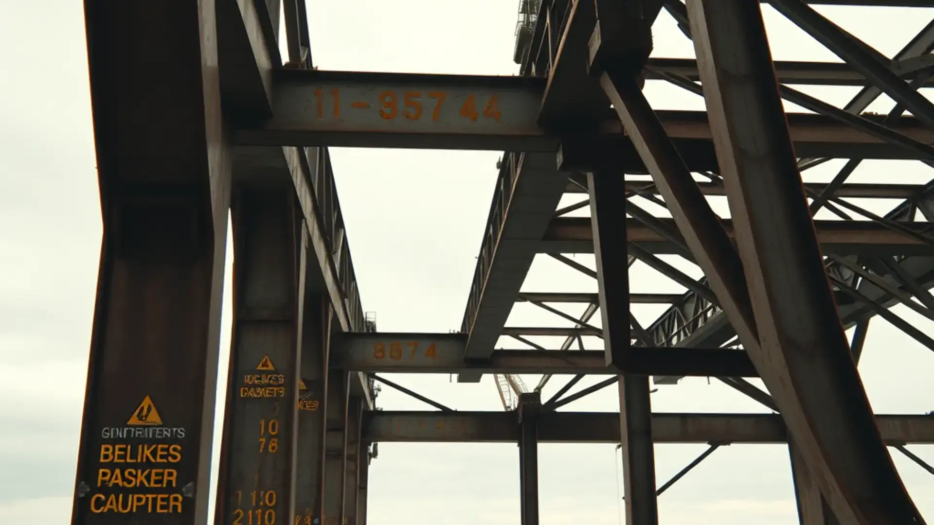 Dramatic steel structure construction with ocean backdrop