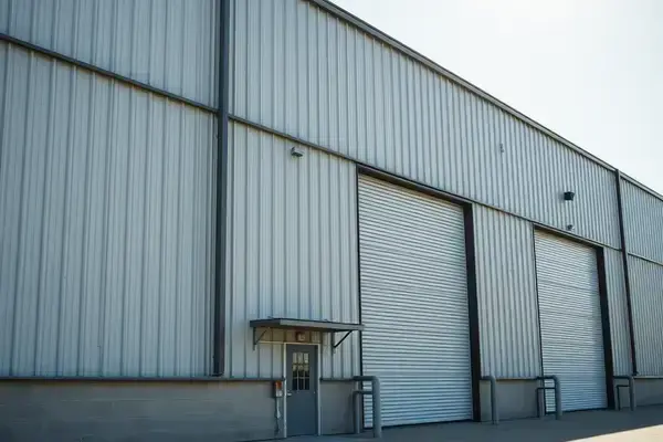 Large commercial steel warehouse building
