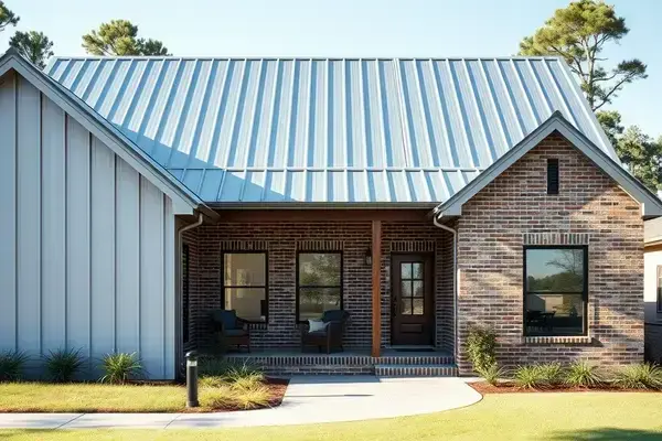 Modern residential metal home exterior